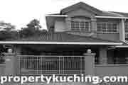 large double storey semi-detached for sale, jenis besar dua tingkat rumah berkembar, Tabuan Desa, Kuching