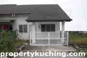 single storey corner Kuching, rumah teres tepi, low cost house, rpr Taman Kalien, 7th mile