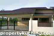 rumah berkembar setingkat untuk dijual, semi-detached house, Taman Samarindah, Muara Tuang, Kota Samarahan